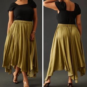 Anthropologie Sleek A-Line Skirt Green